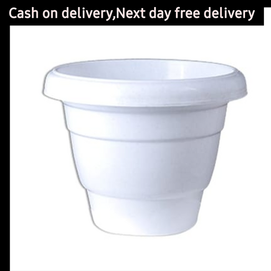 (Set of 5) 8 inch white plastic pot (Copy) Plantncr