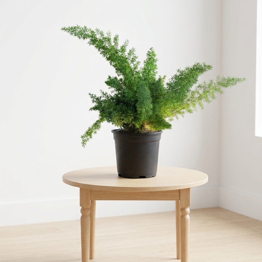 Asparagus fern plant in 6 inch nursery pot indoor