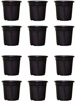 (Set of 3) 8 inch black plastic pots (Copy) Plantncr